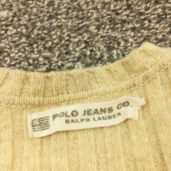 Vintage Ralph Lauren Polo Jeans Co Sweater Ribbed Cropped V Neck Womens Medium - Picture 6 of 11